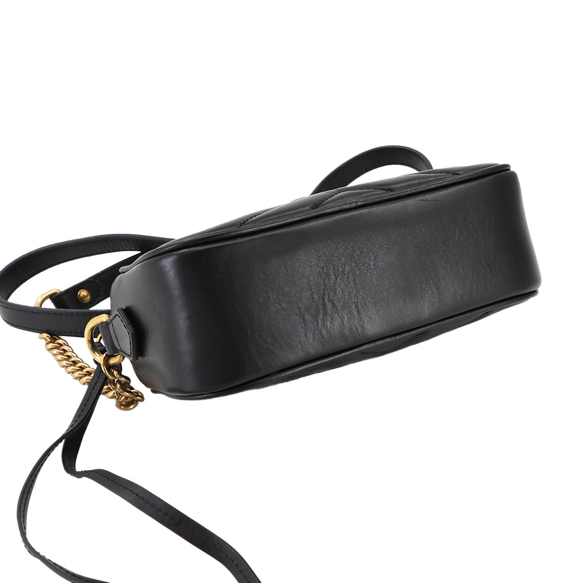 GG Marmont Quilting Mini Chain Shoulder Bag Leather Black 448065