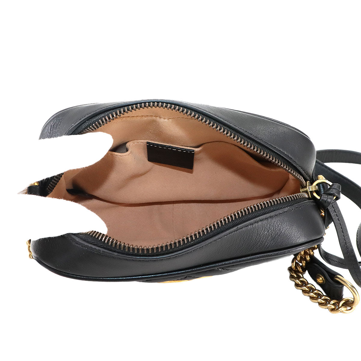 GG Marmont Quilting Mini Chain Shoulder Bag Leather Black 448065