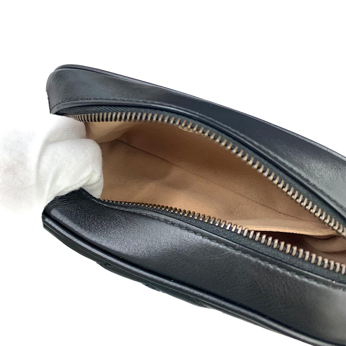 GG Marmont Quilting Mini Chain Shoulder Bag Leather Black 448065