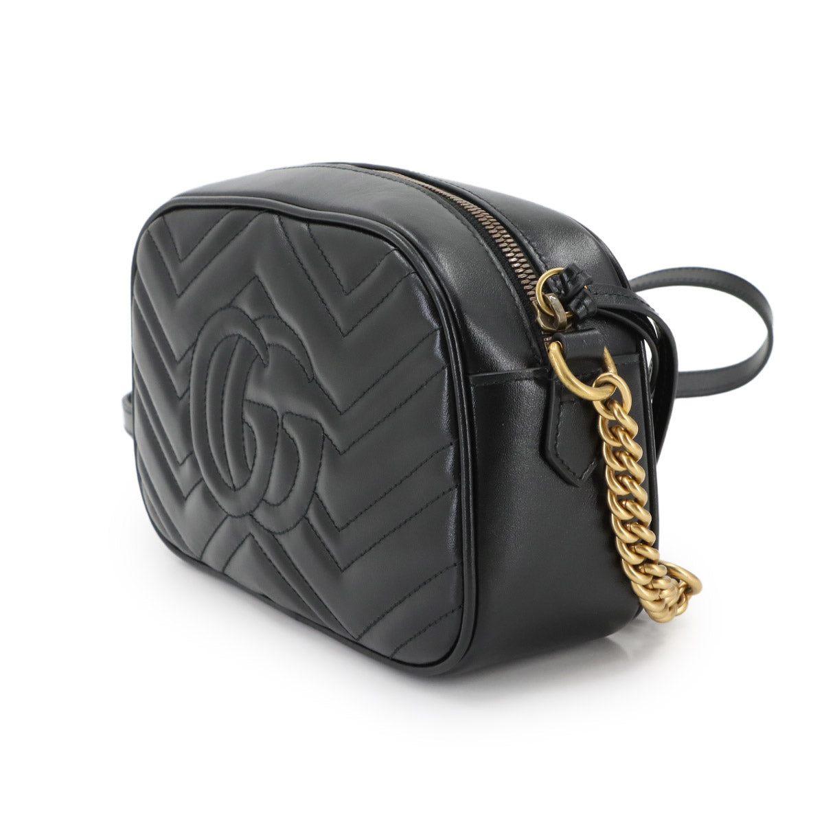 GG Marmont Chain Shoulder Bag Leather Black 447632 Purse