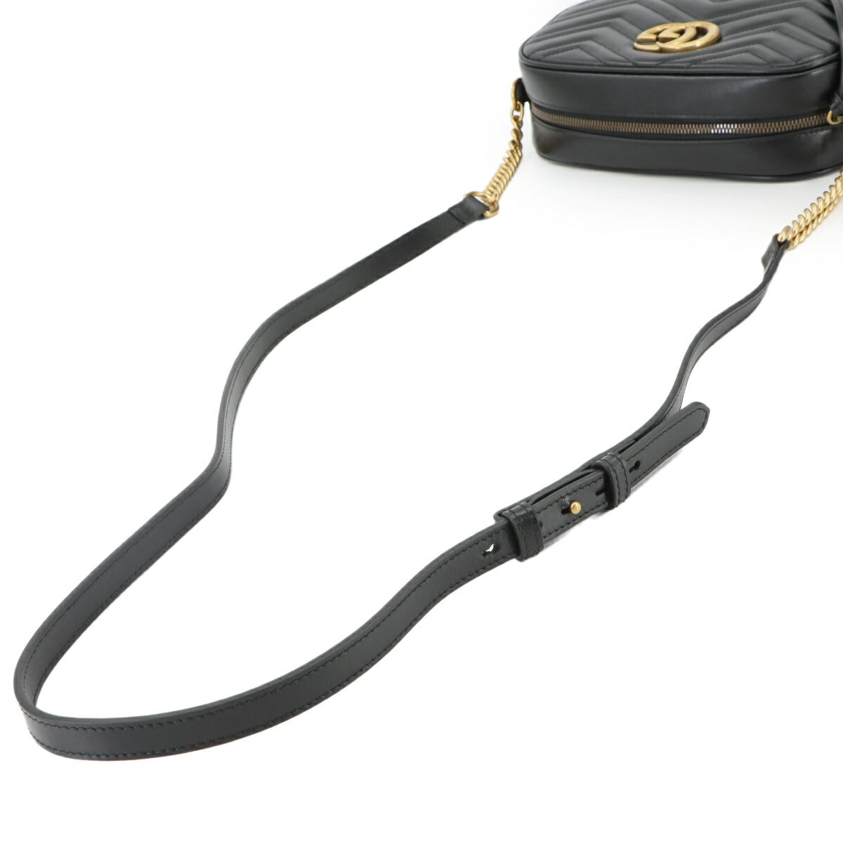 GG Marmont Chain Shoulder Bag Leather Black 447632 Purse