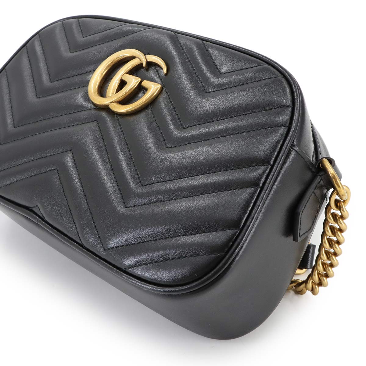 GG Marmont Chain Shoulder Bag Leather Black 447632 Purse