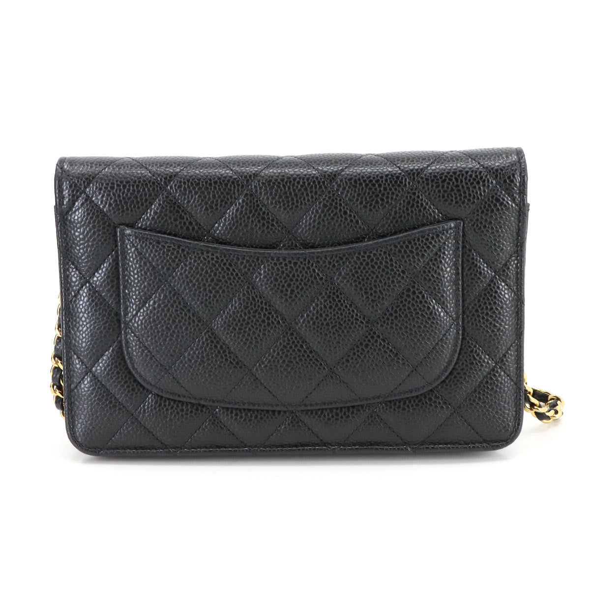 Wallet on Chain WOC Quilted Leather Black AP3516