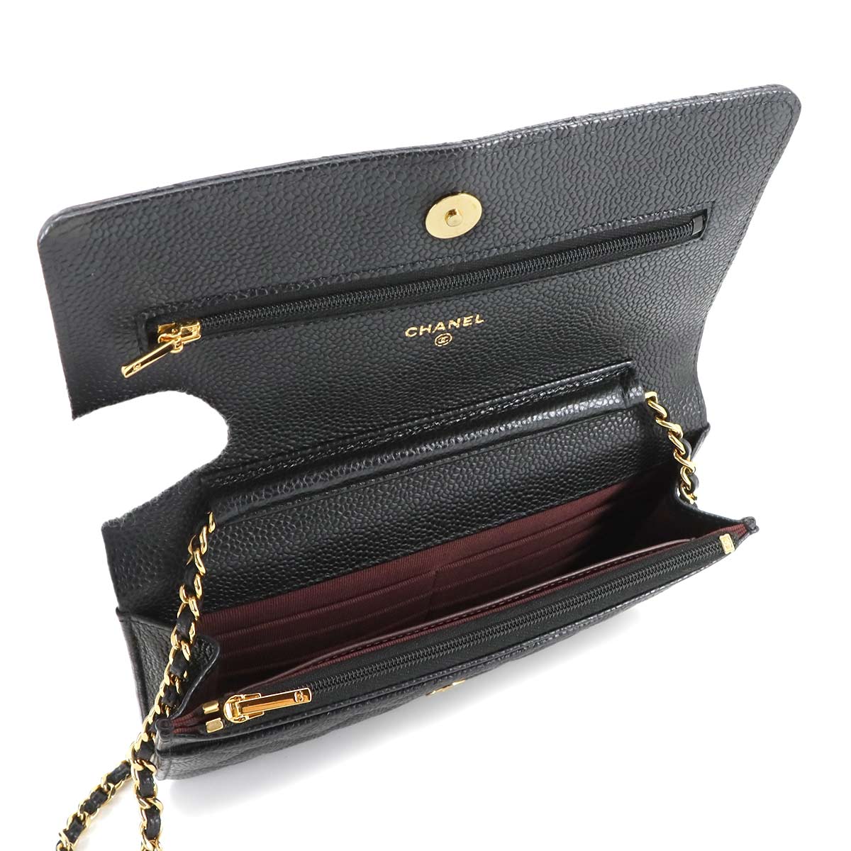 Wallet on Chain WOC Quilted Leather Black AP3516