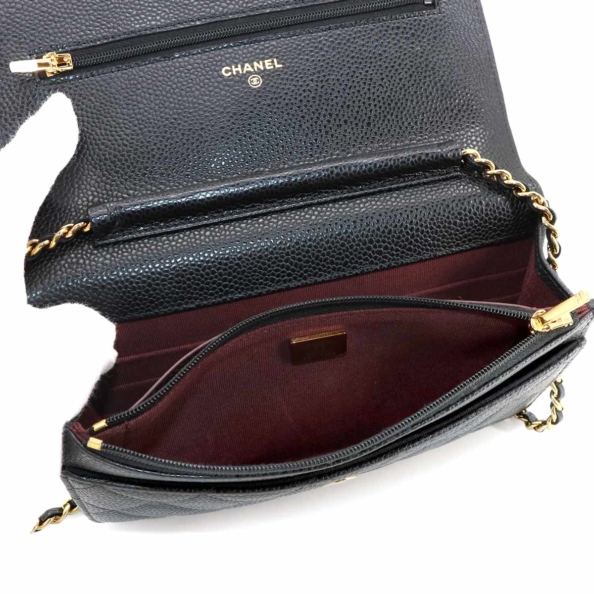 Wallet on Chain WOC Quilted Leather Black AP3516