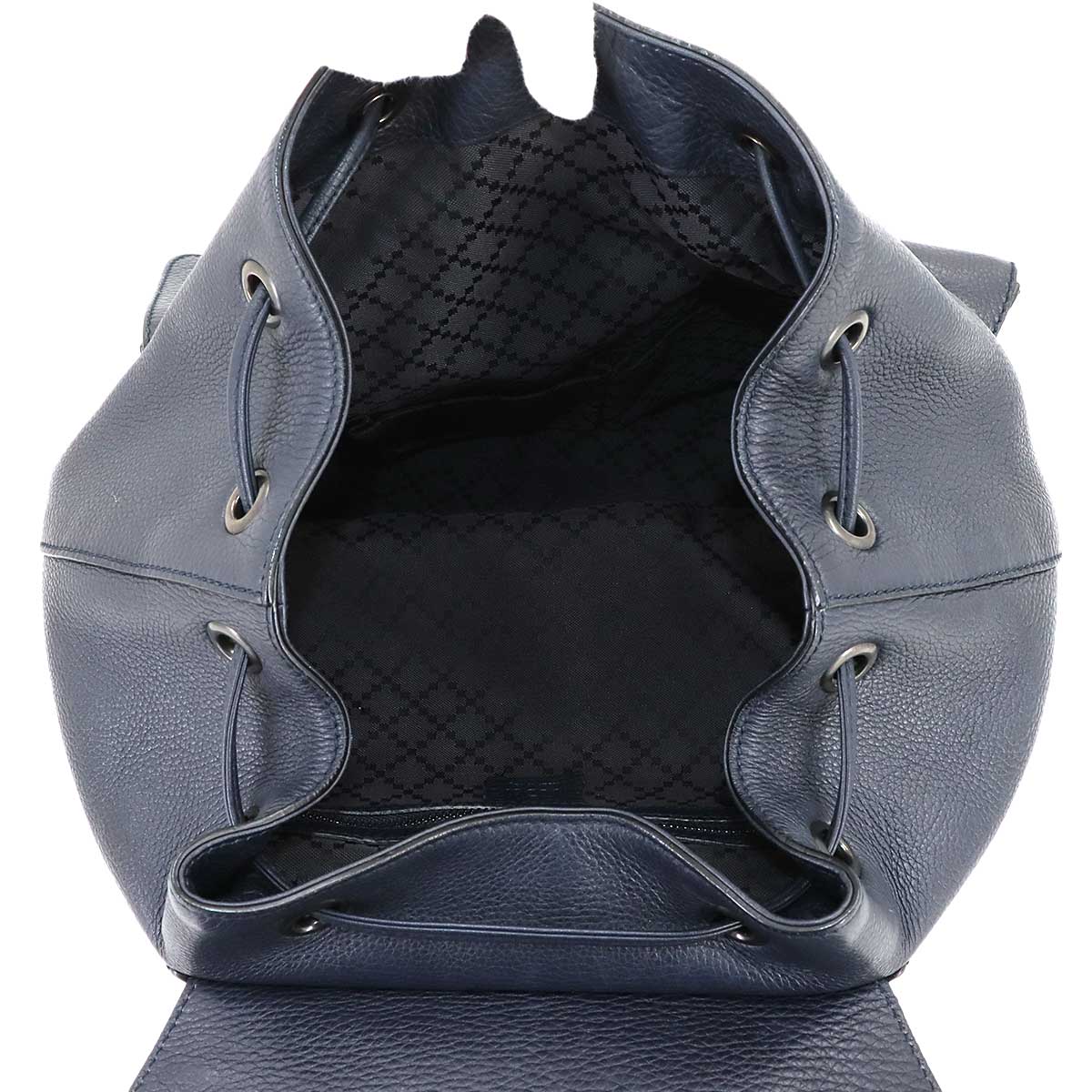 Bamboo Backpack Leather Navy 387097 Purse