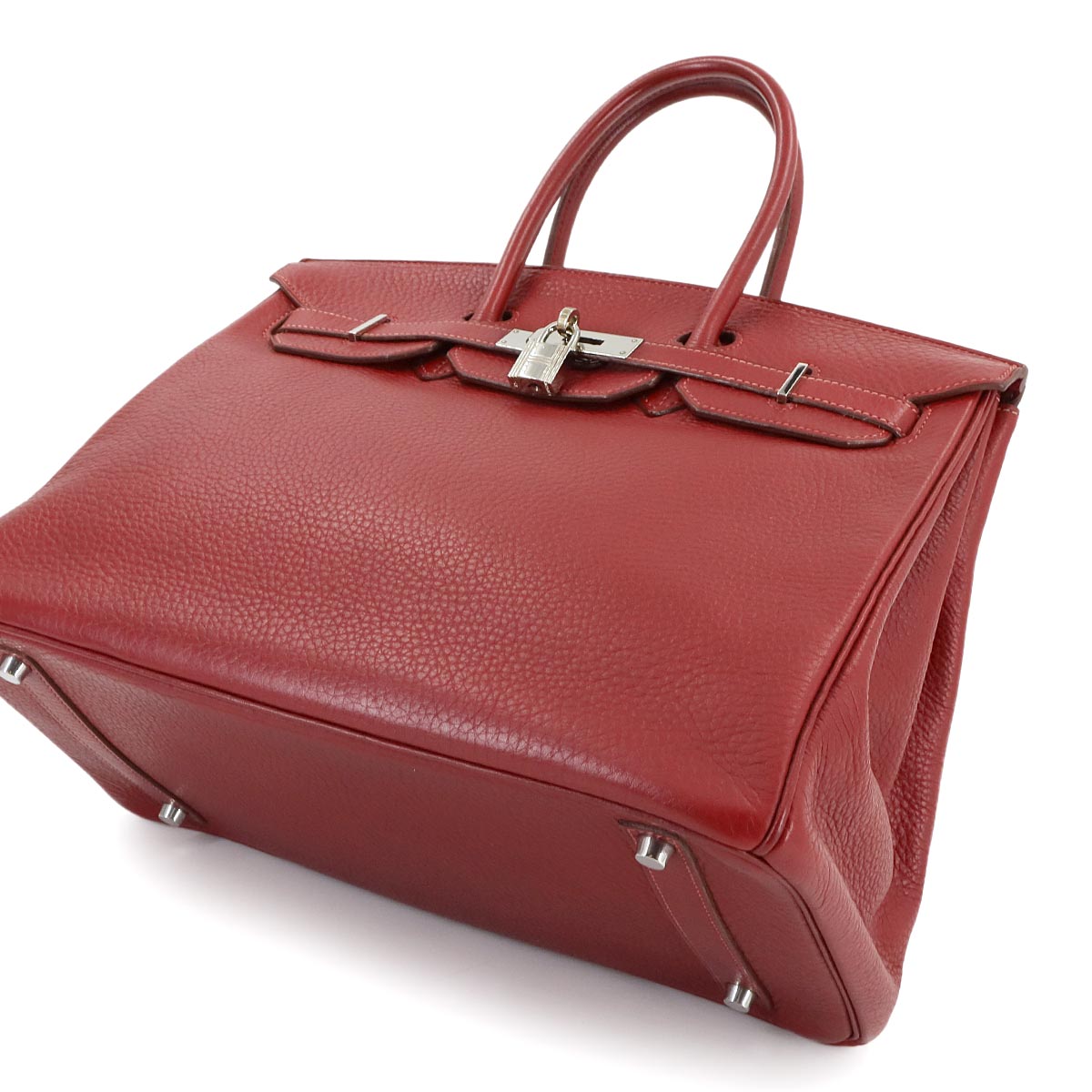 Birkin 35 Veau Togo Rouge Vif Hand Bag Purse Red