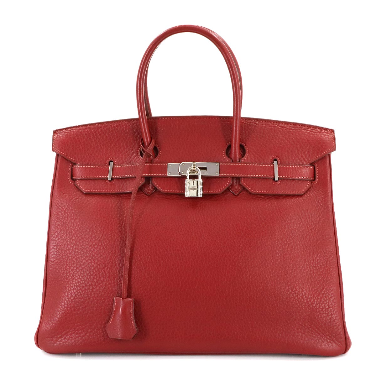 Birkin 35 Veau Togo Rouge Vif Hand Bag Purse Red