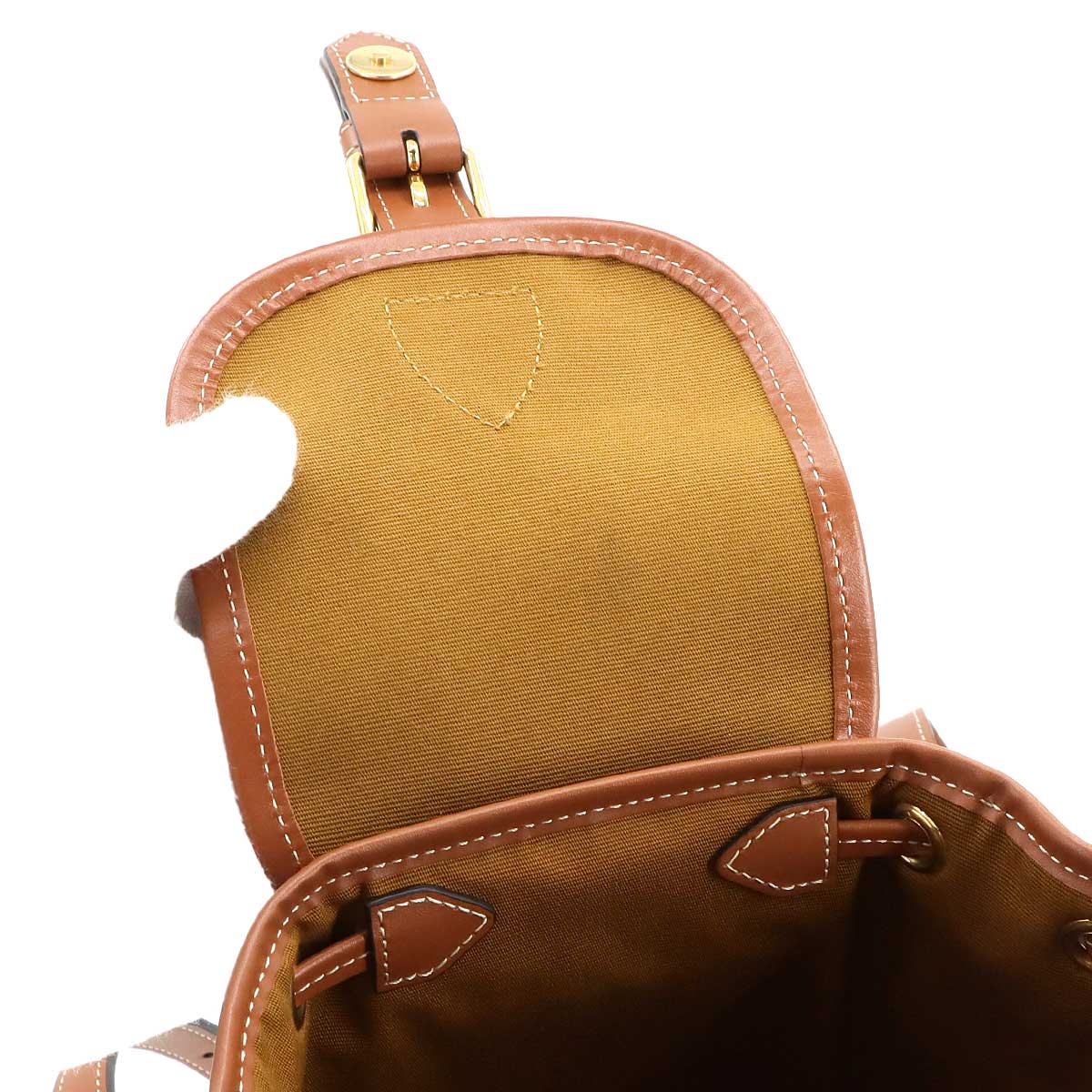 Triomphe Mini Folco Backpack PVC Leather Tan 197662
