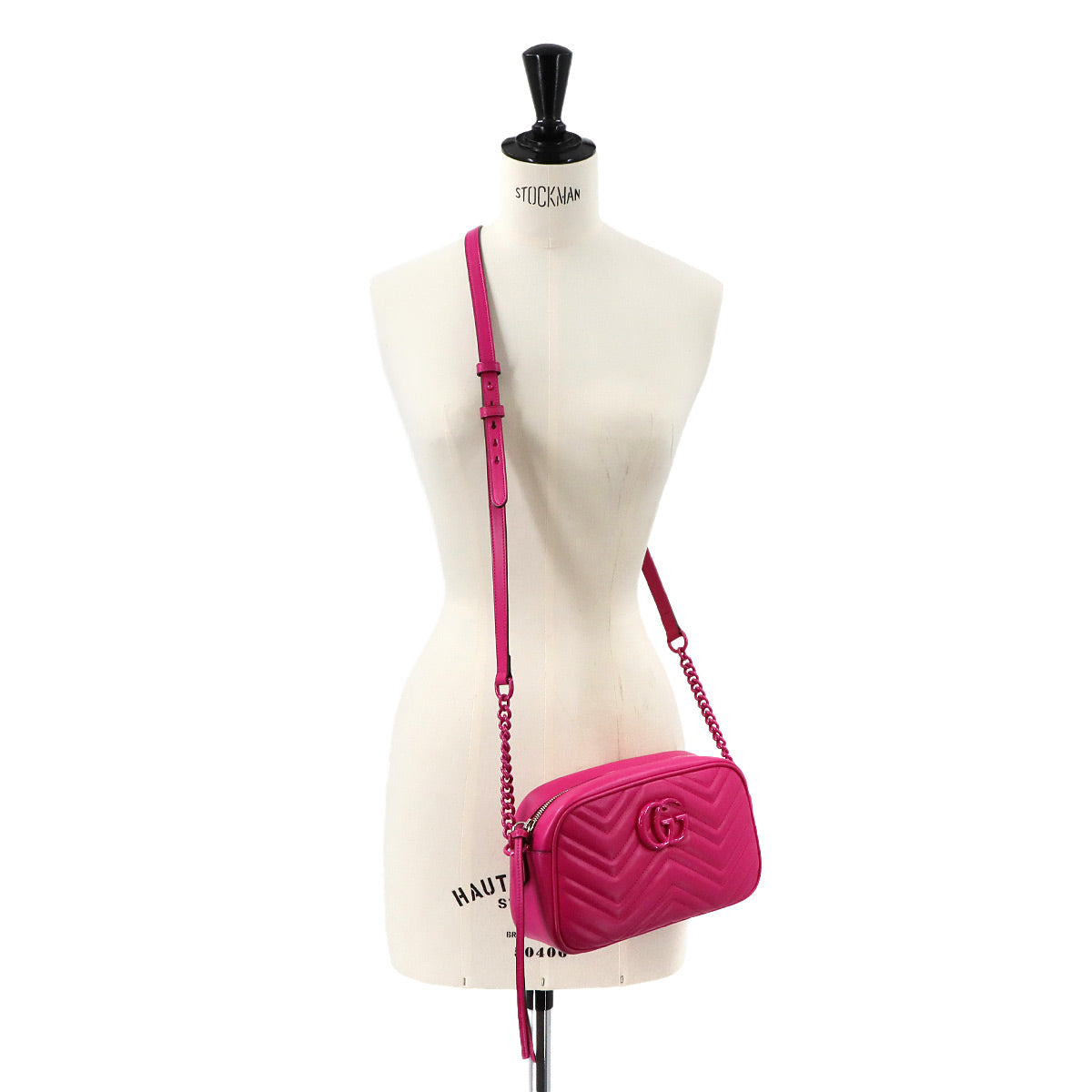 GG Marmont Quilting Small Chain Shoulder Bag Leather Pink 447632