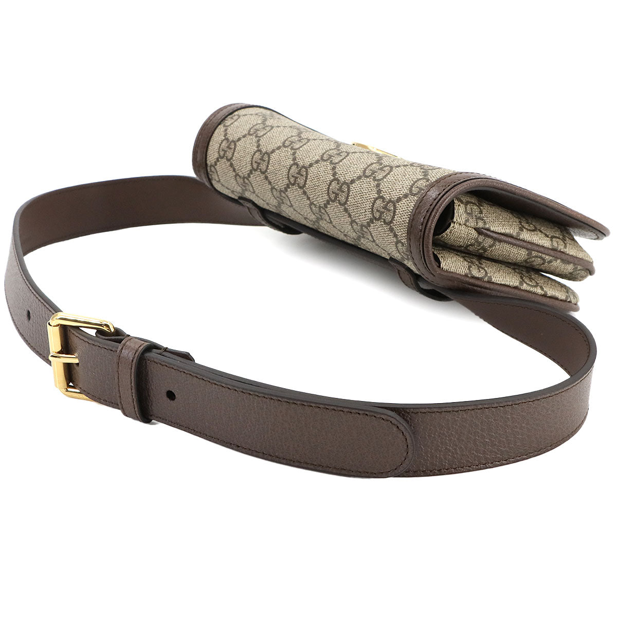 Blondie GG Supreme Belt Bag Leather Beige Brown 703807 Purse