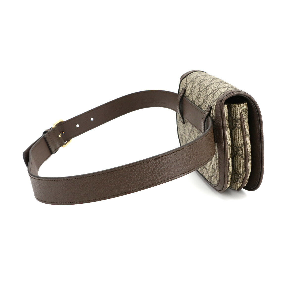 Blondie GG Supreme Belt Bag Leather Beige Brown 703807 Purse