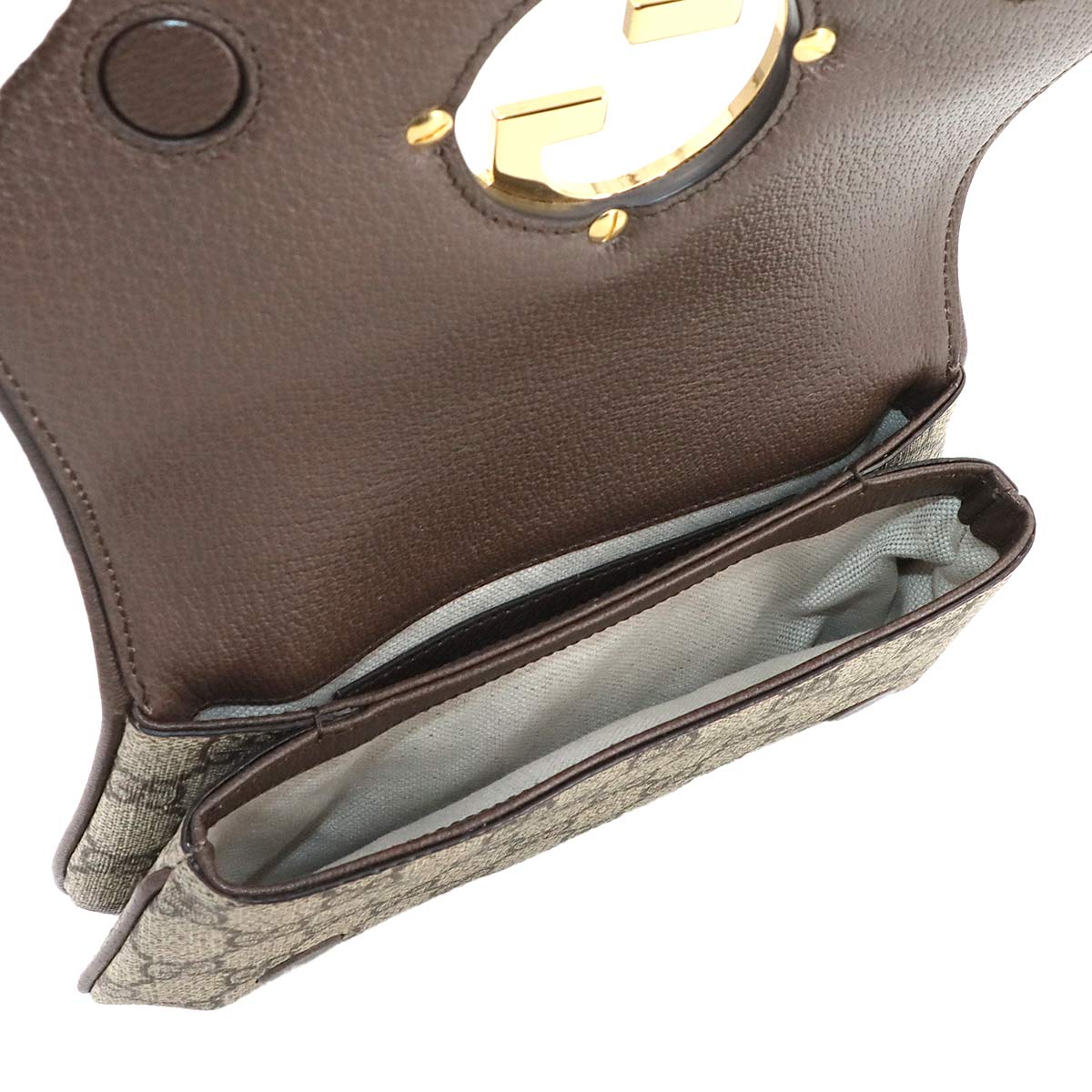 Blondie GG Supreme Belt Bag Leather Beige Brown 703807 Purse