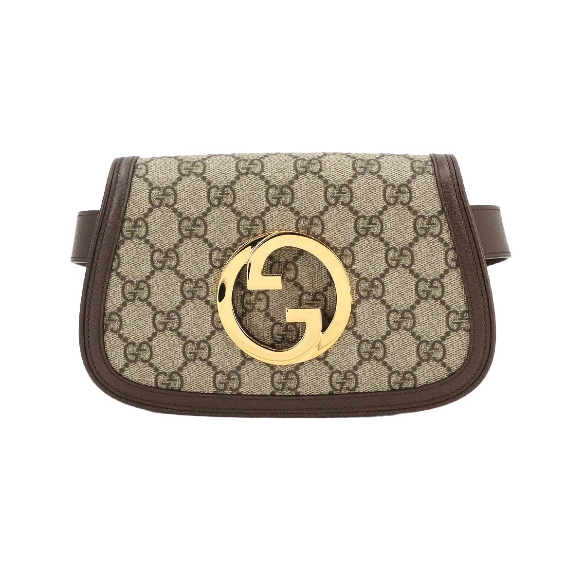 Blondie GG Supreme Belt Bag Leather Beige Brown 703807 Purse