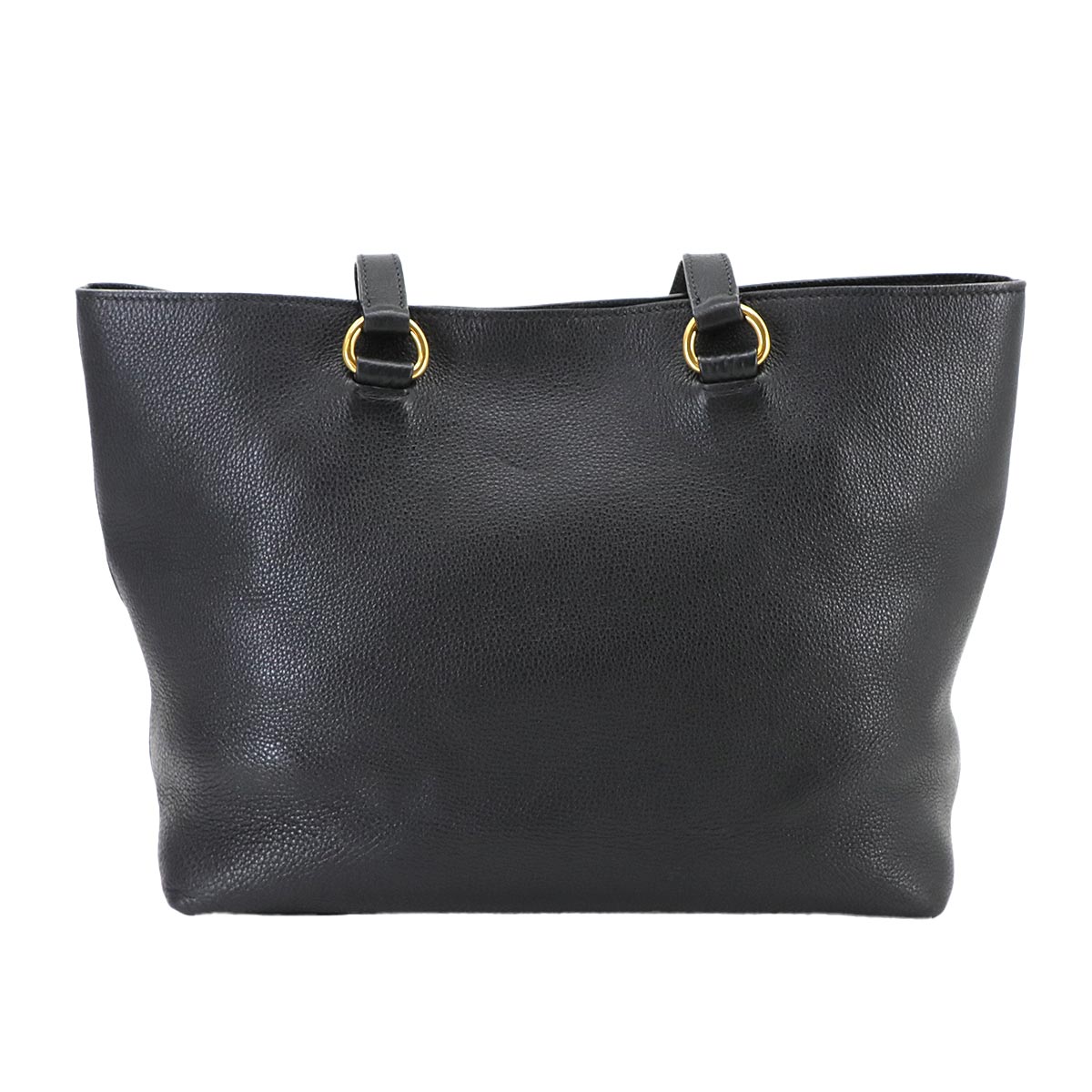 Tote Bag Leather Black 1BG100 Purse