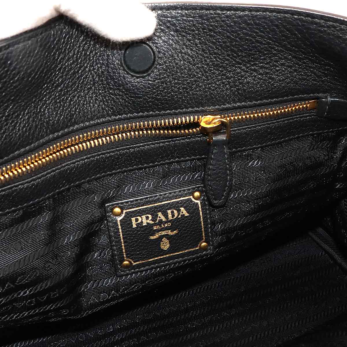 Tote Bag Leather Black 1BG100 Purse