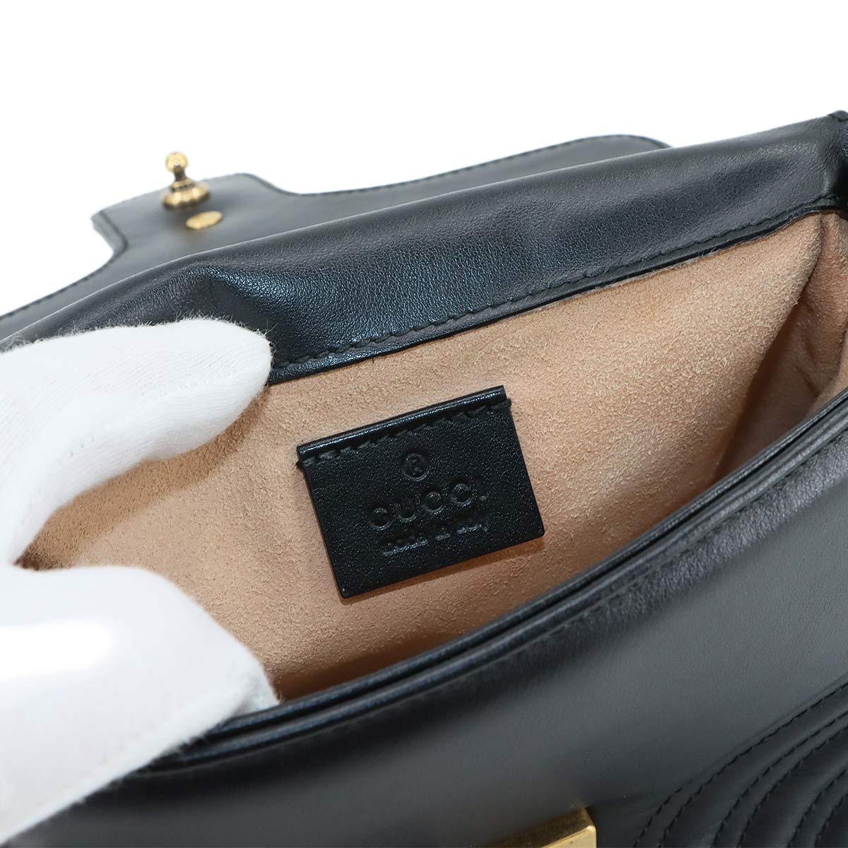 GG Marmont Mini Top Handle Bag Hand Shoulder Bag Black 547290