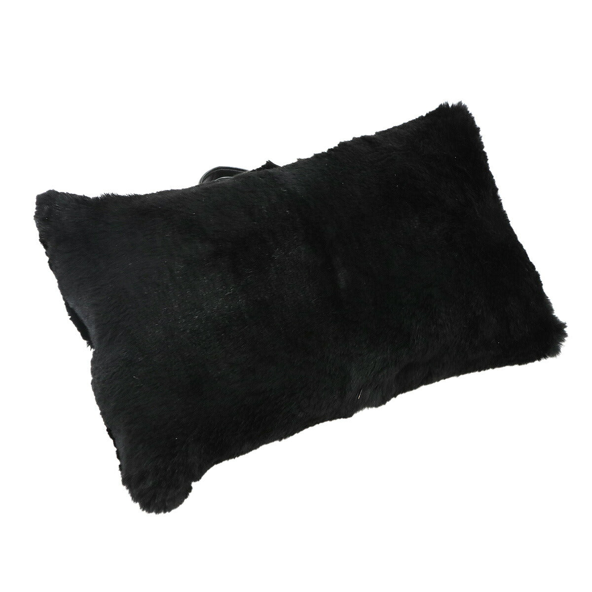 LOEWE Fur Hand Bag Leather Black Purse