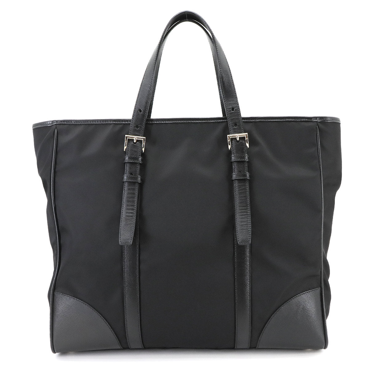Tote Bag Nylon Saffiano Leather Nero Black VA0663 Purse