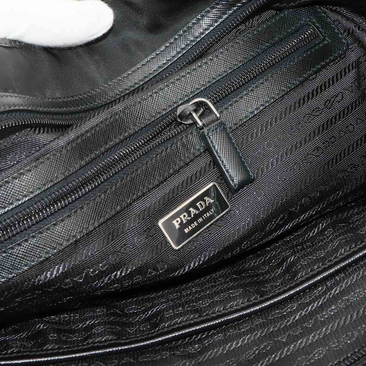 Tote Bag Nylon Saffiano Leather Nero Black VA0663 Purse