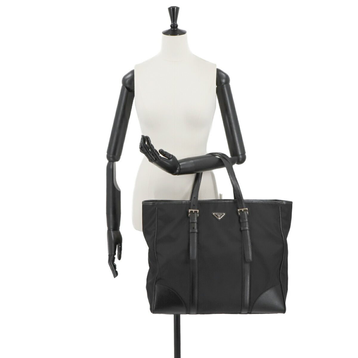 Tote Bag Nylon Saffiano Leather Nero Black VA0663 Purse