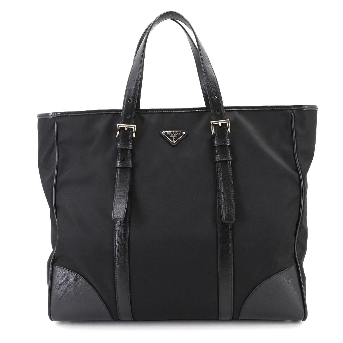 Tote Bag Nylon Saffiano Leather Nero Black VA0663 Purse