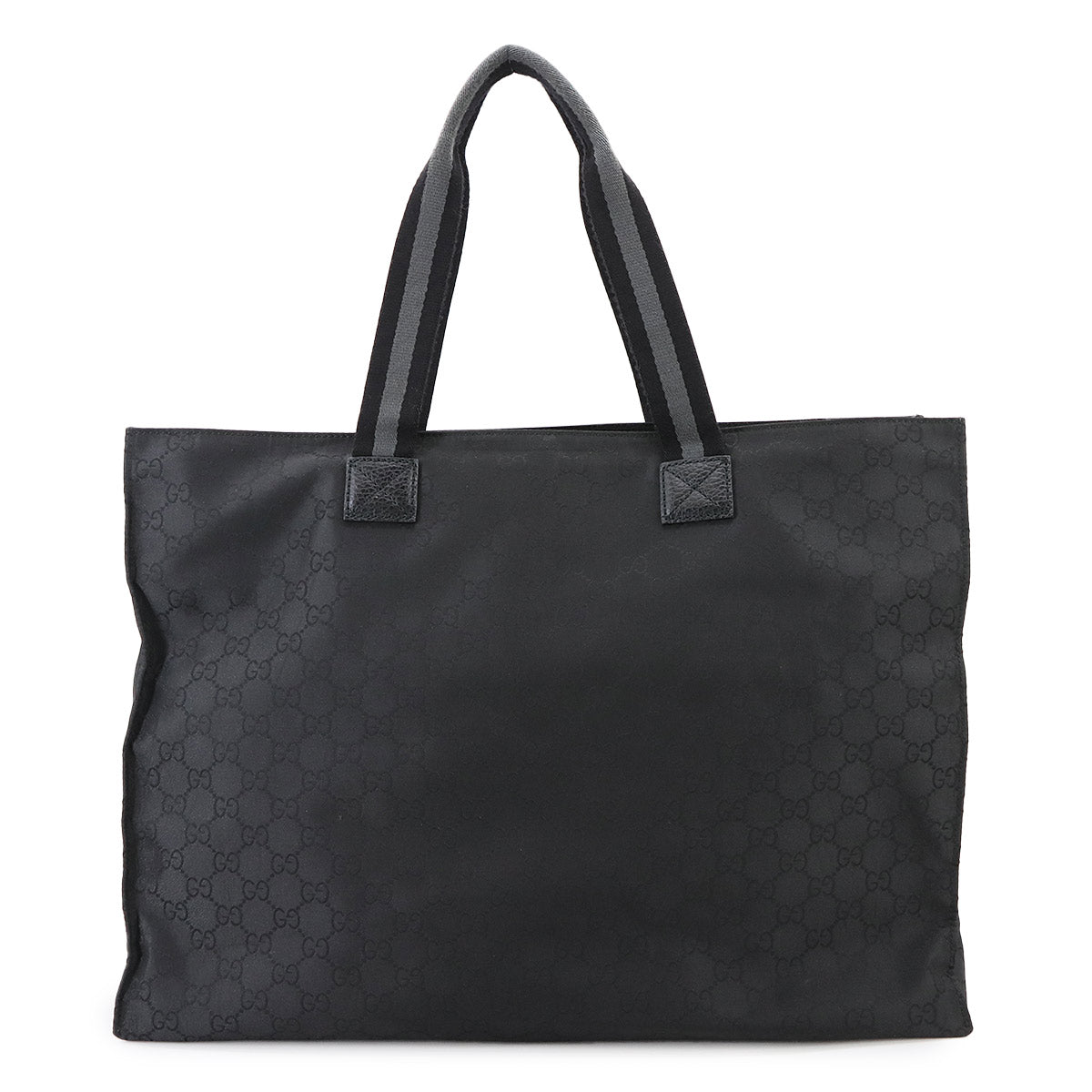 Tote Bag GG Nylon Leather Black 449176 Purse