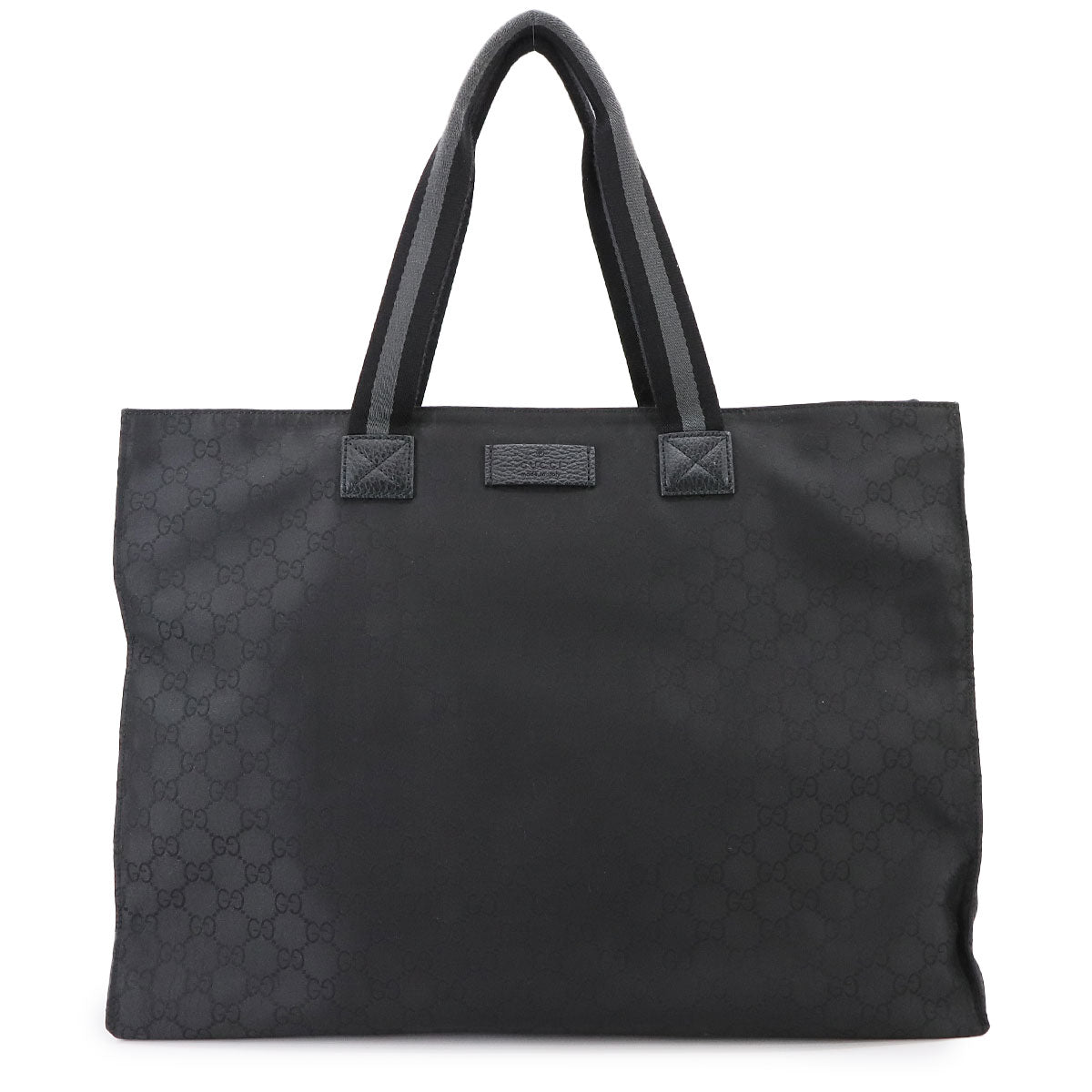 Tote Bag GG Nylon Leather Black 449176 Purse