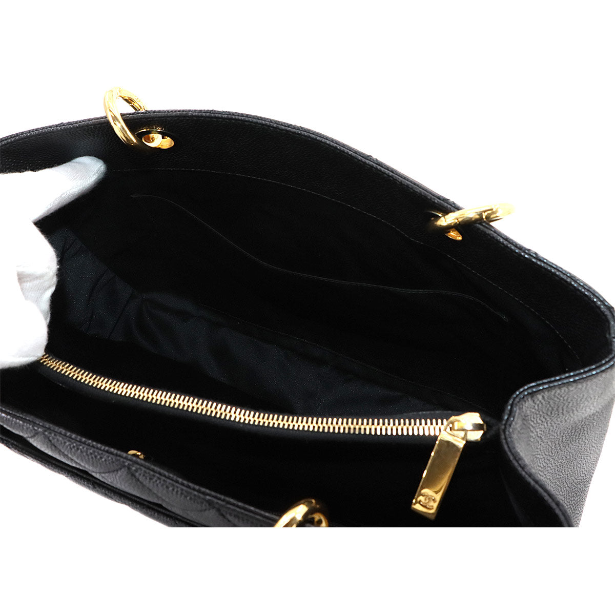 Grand Shopping Tote Bag GST Leather Black GST A50995