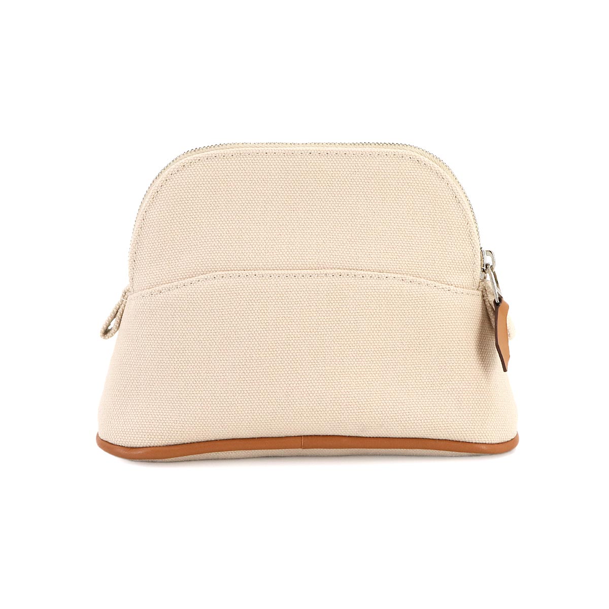 Bolide Pouch Mini Mini Cotton Canvas Leather Beige Purse