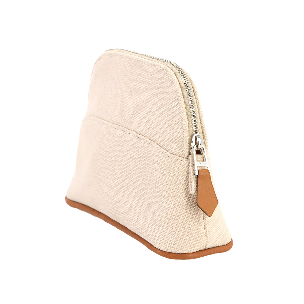 Bolide Pouch Mini Mini Cotton Canvas Leather Beige Purse