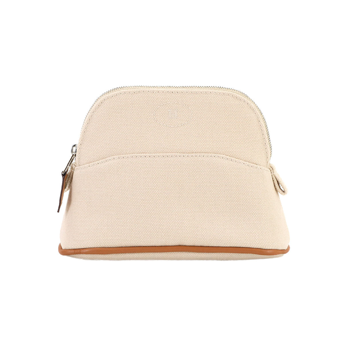 Bolide Pouch Mini Mini Cotton Canvas Leather Beige Purse