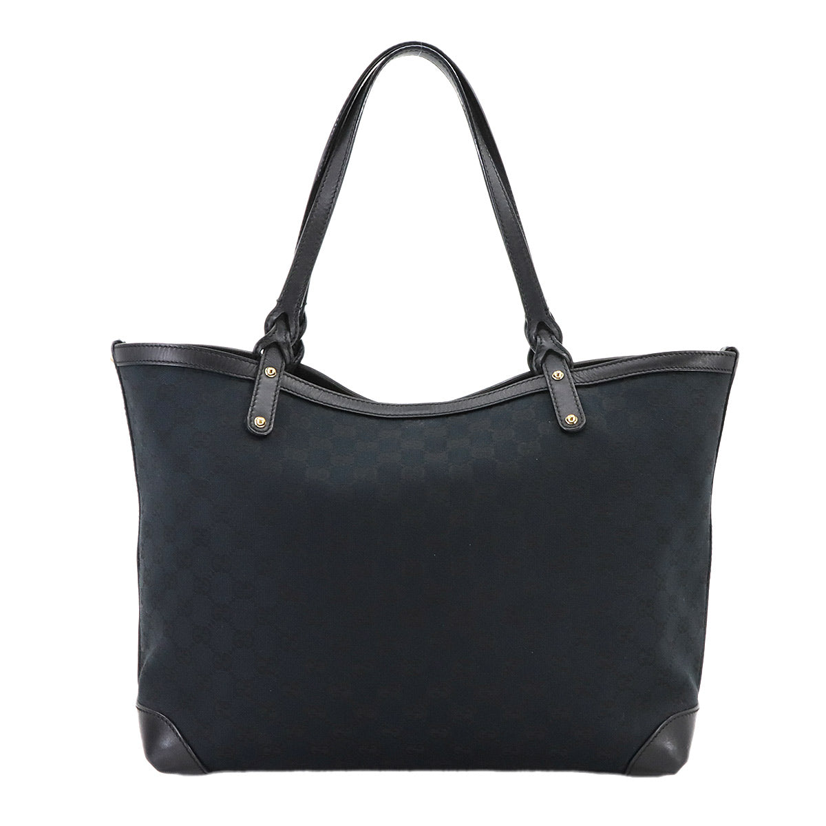 GG Canvas Tote Bag Leather Black 247209 Purse