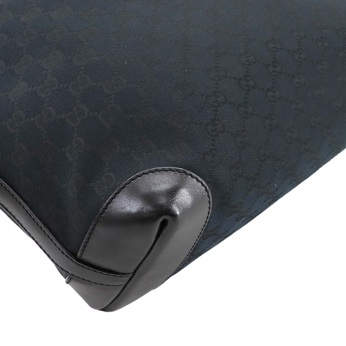 GG Canvas Tote Bag Leather Black 247209 Purse