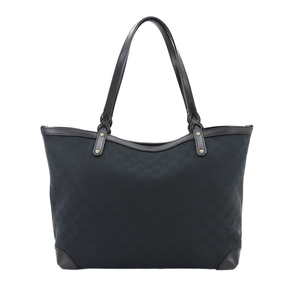 GG Canvas Tote Bag Leather Black 247209 Purse