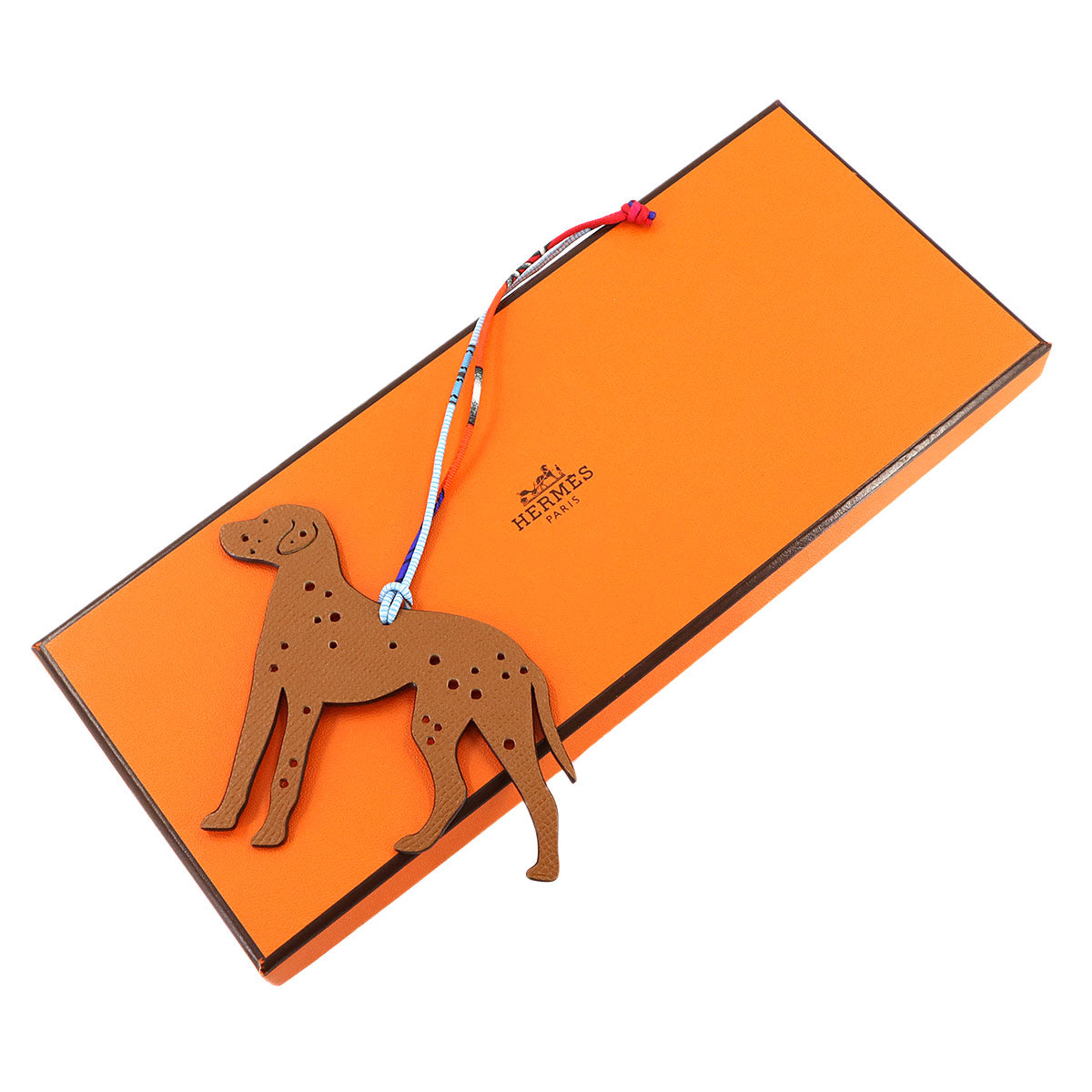 Petit H dalmatian Bag Charm Epsom Togo Gold Red