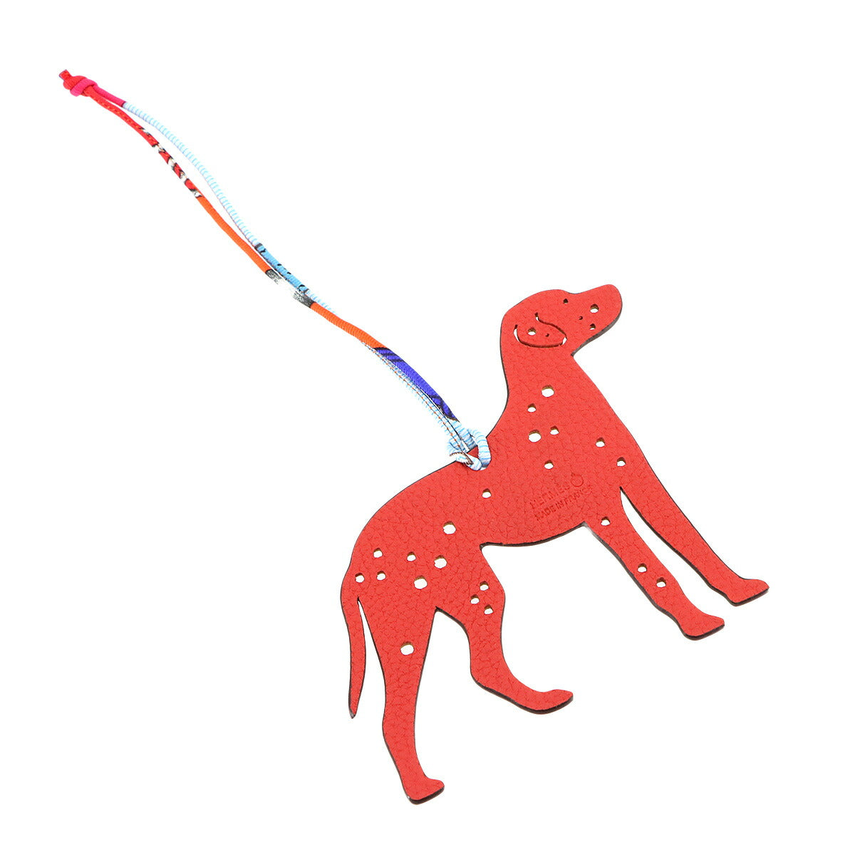 Petit H dalmatian Bag Charm Epsom Togo Gold Red