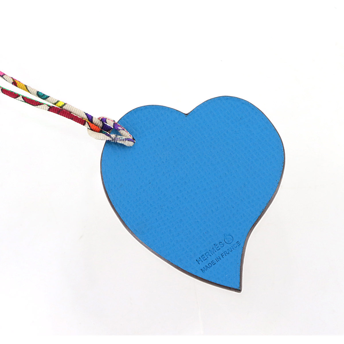 Petit H Heart Bag Charm Epsom Togo Gold Bleu Zanzibar
