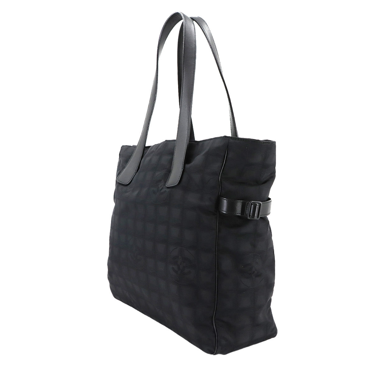 New Travel Line Tote GM Nylon Jacquard Leather Black A15825