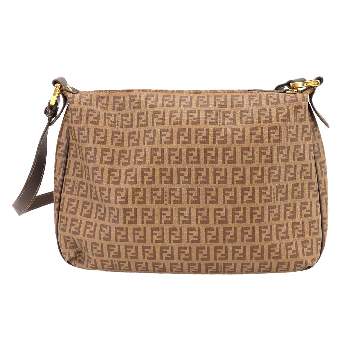 Zucchino Shoulder Bag PVC Leather Brown 8BT206 Purse