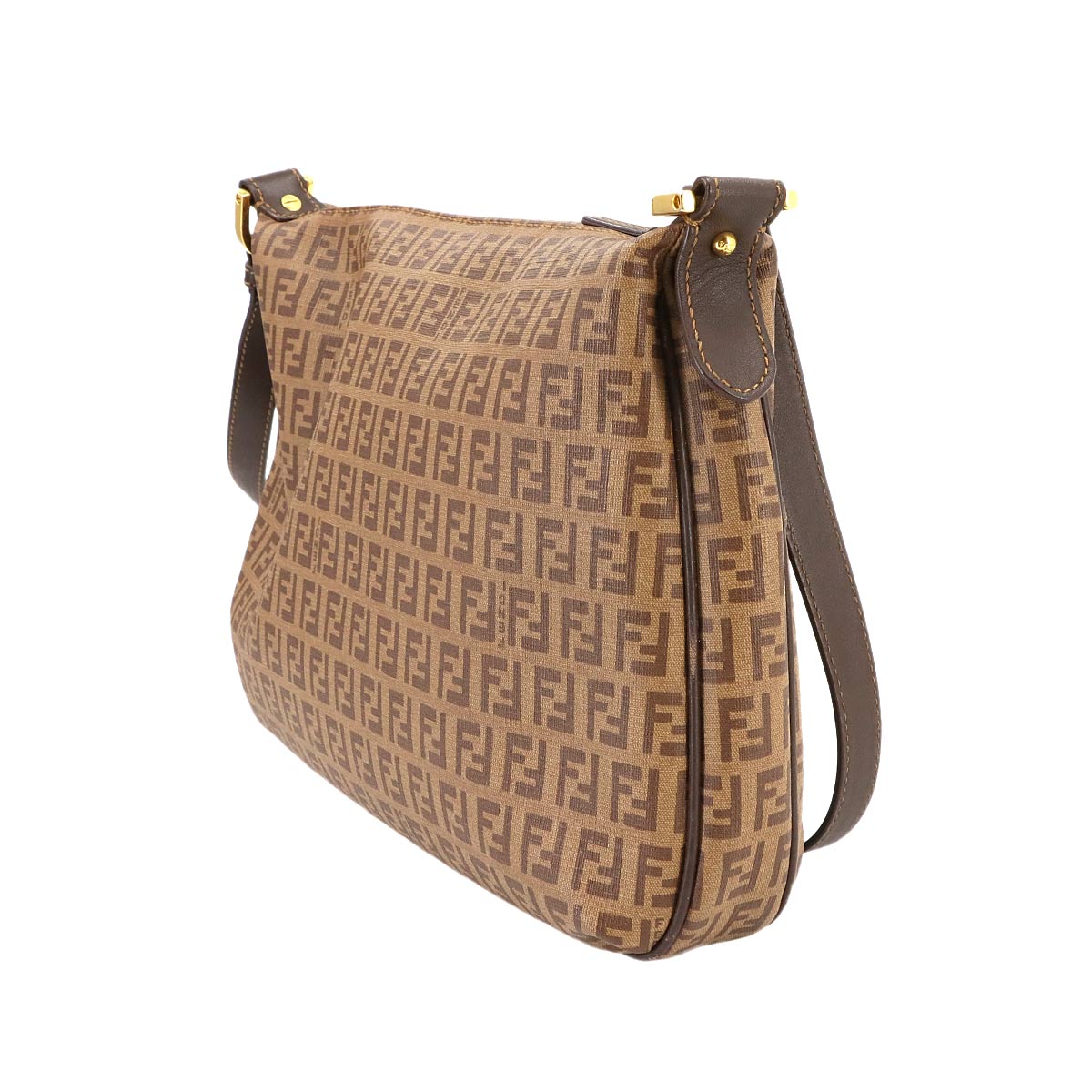 Zucchino Shoulder Bag PVC Leather Brown 8BT206 Purse