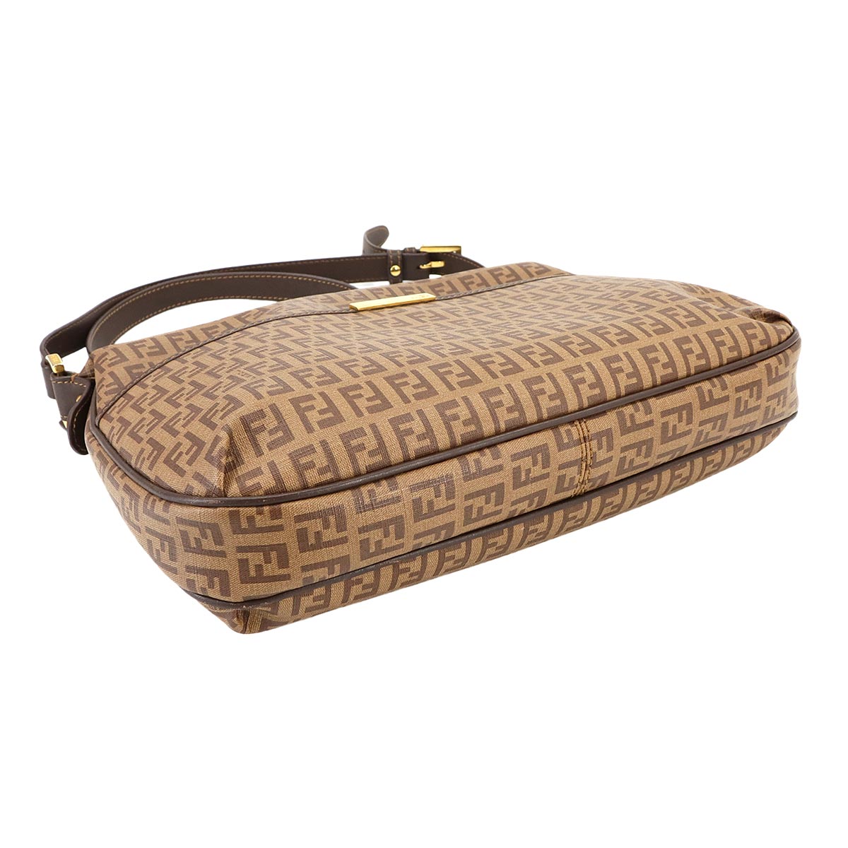 Zucchino Shoulder Bag PVC Leather Brown 8BT206 Purse