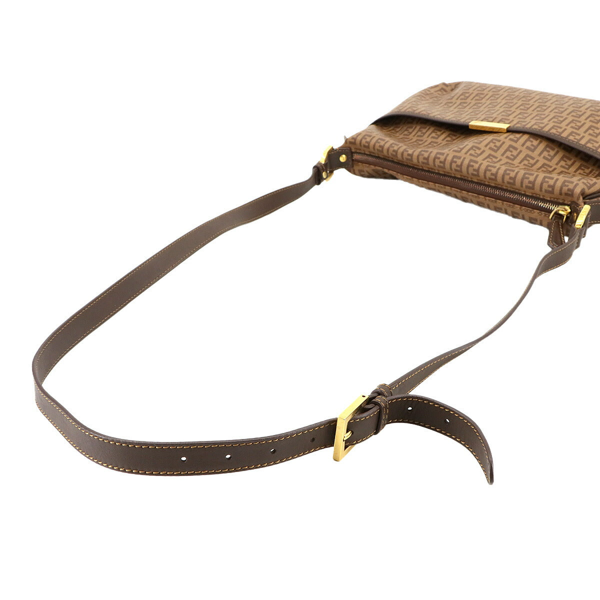 Zucchino Shoulder Bag PVC Leather Brown 8BT206 Purse