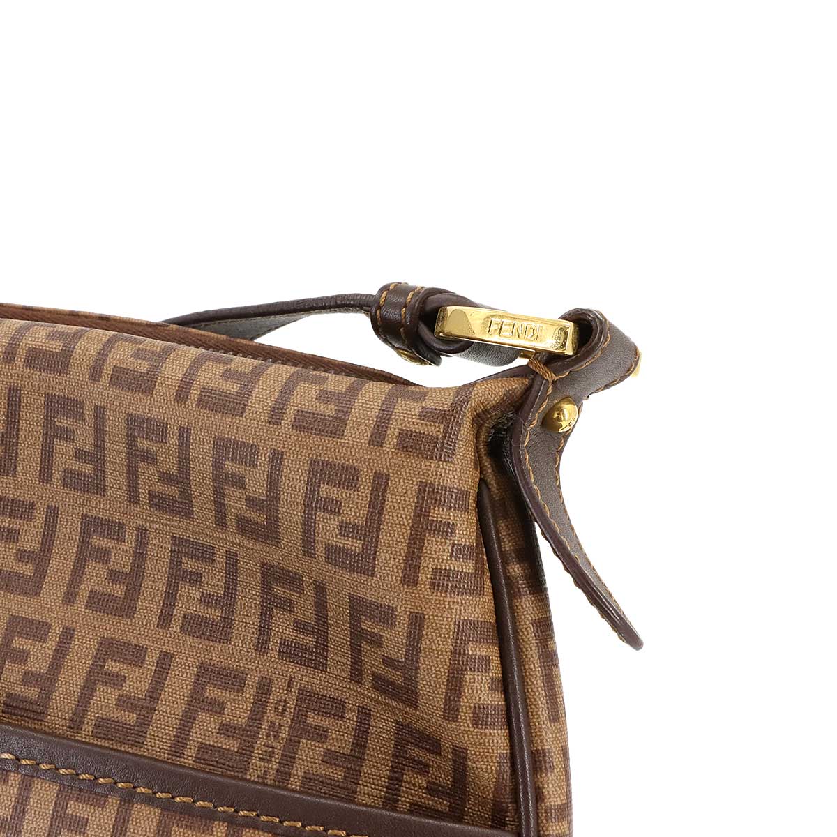 Zucchino Shoulder Bag PVC Leather Brown 8BT206 Purse