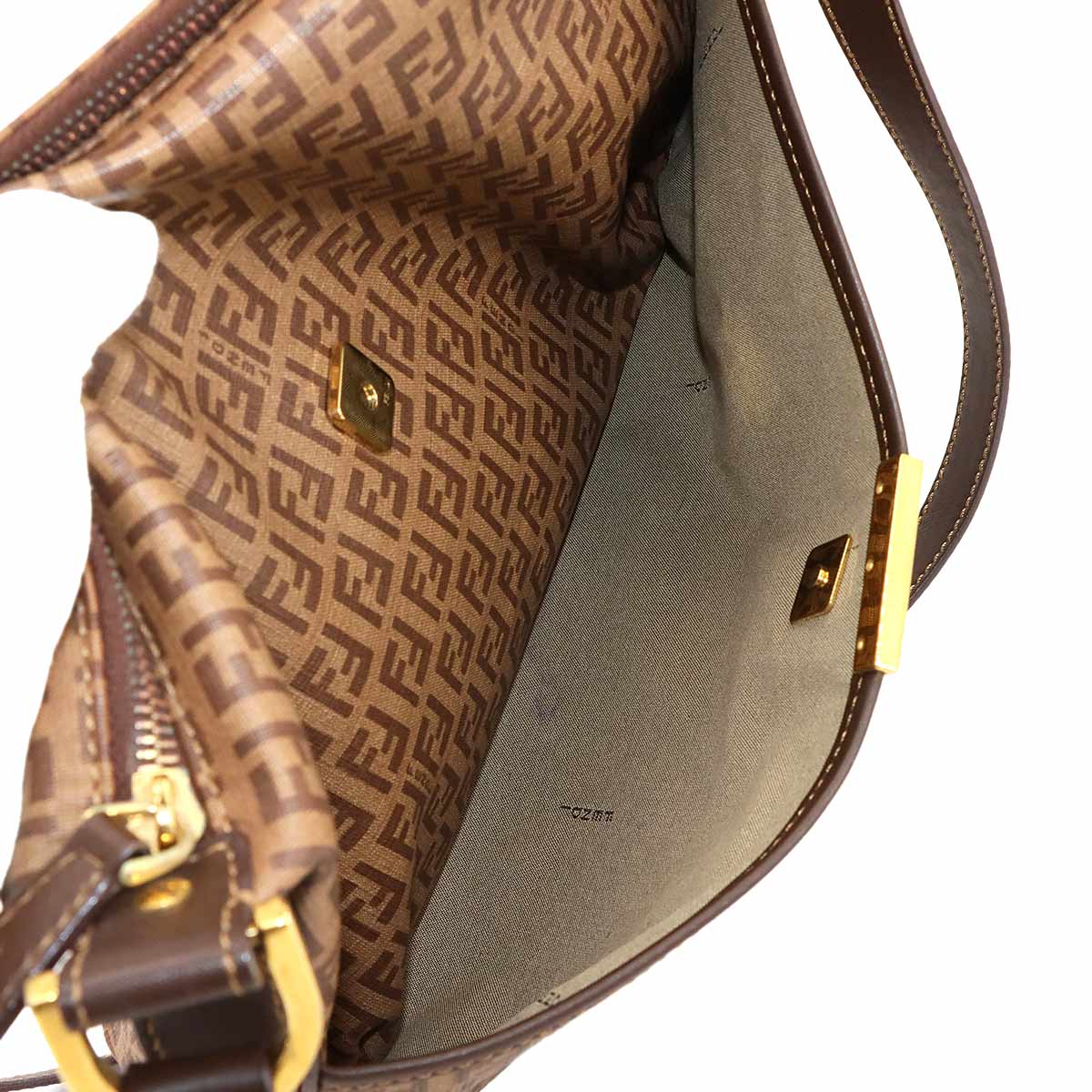 Zucchino Shoulder Bag PVC Leather Brown 8BT206 Purse