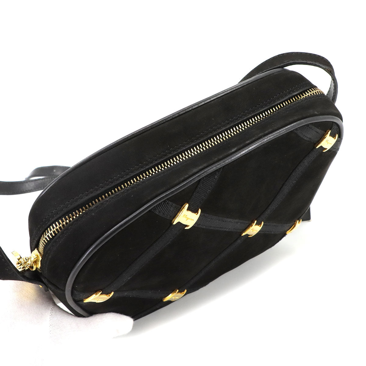 Vara Shoulder Bag Suede Leather Black