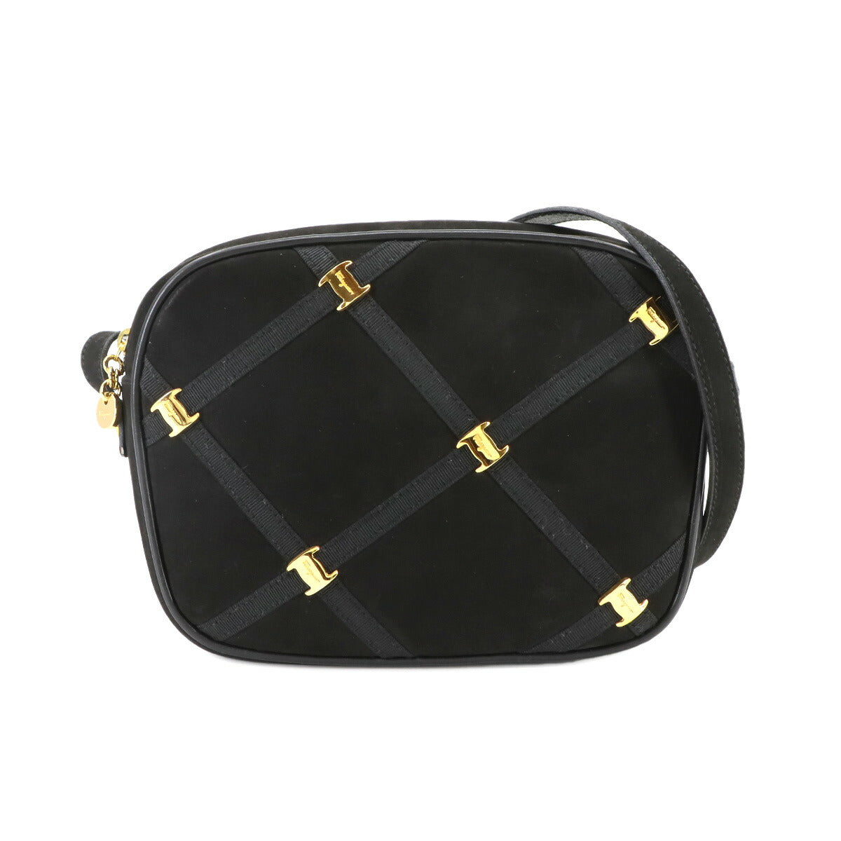 Vara Shoulder Bag Suede Leather Black