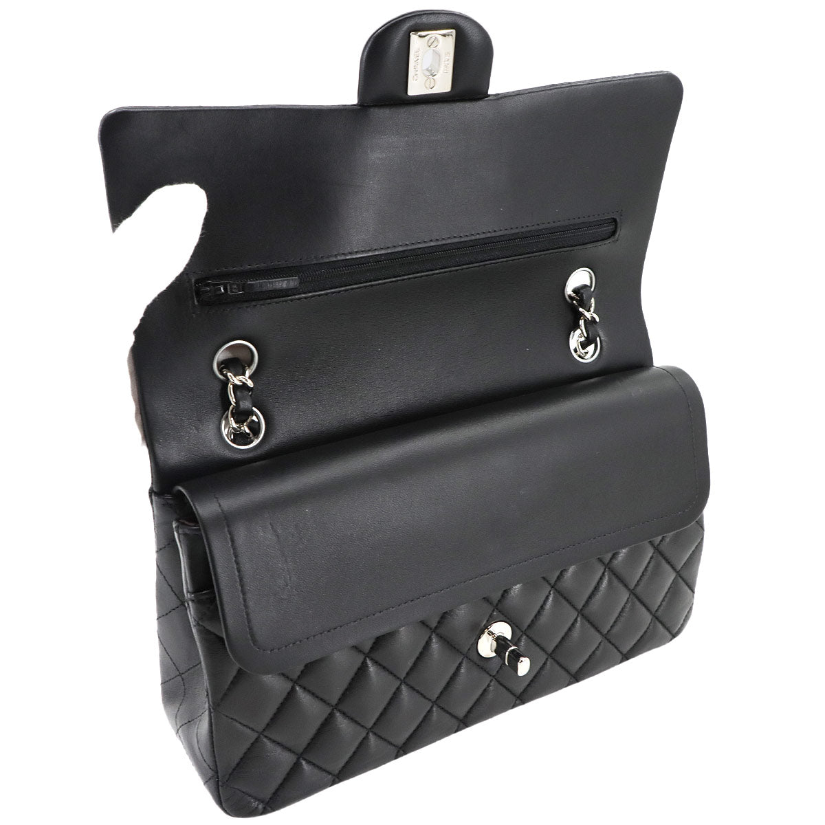 Matelasse 25 Chain Shoulder Bag Leather Black A01112 11.12