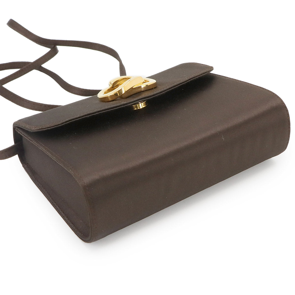 Shoulder Bag Satin Brown Vintage Old Gucci Purse