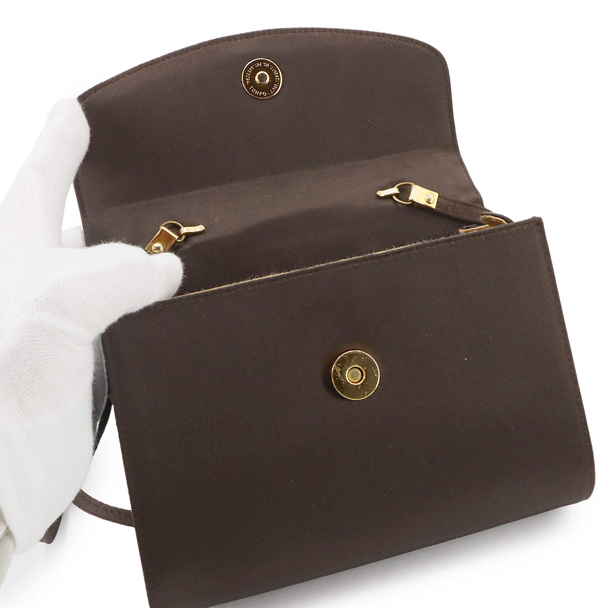 Shoulder Bag Satin Brown Vintage Old Gucci Purse